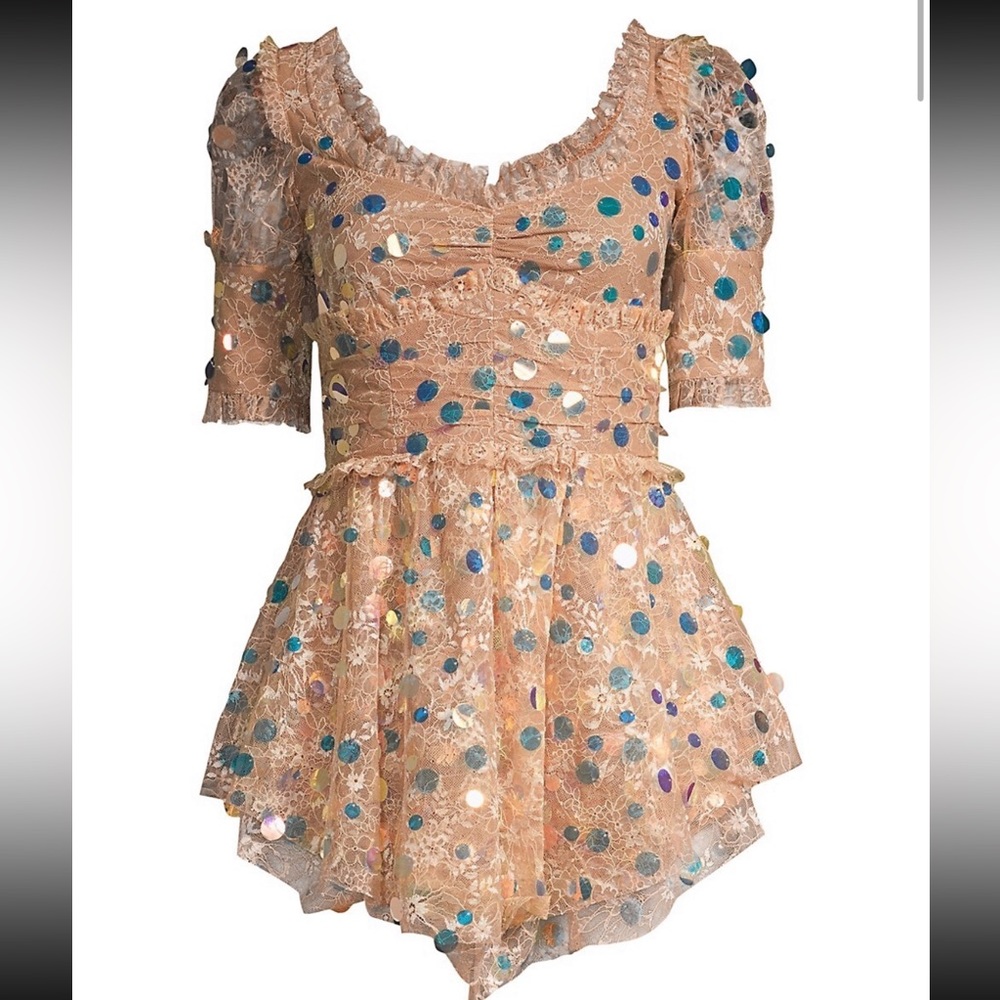 For Love and Lemons Ace Mini Dress in Nude